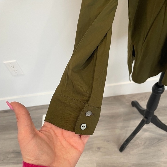 J.Jill Moss Green Button Up Blouse - Picture 3 of 9